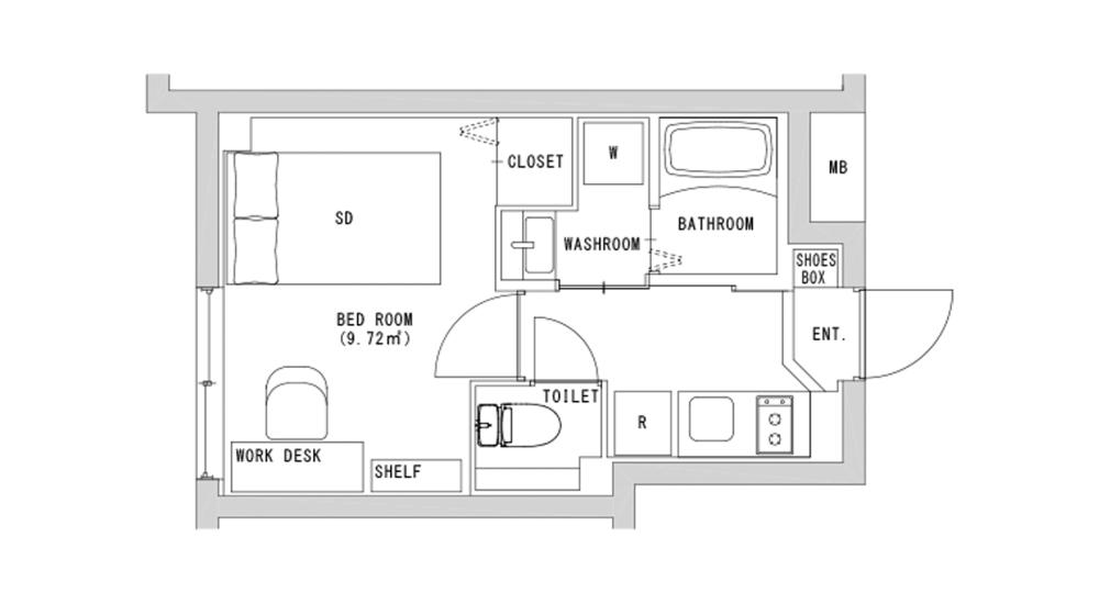 Entire room arrangement/ground plan 全体間取・平面図