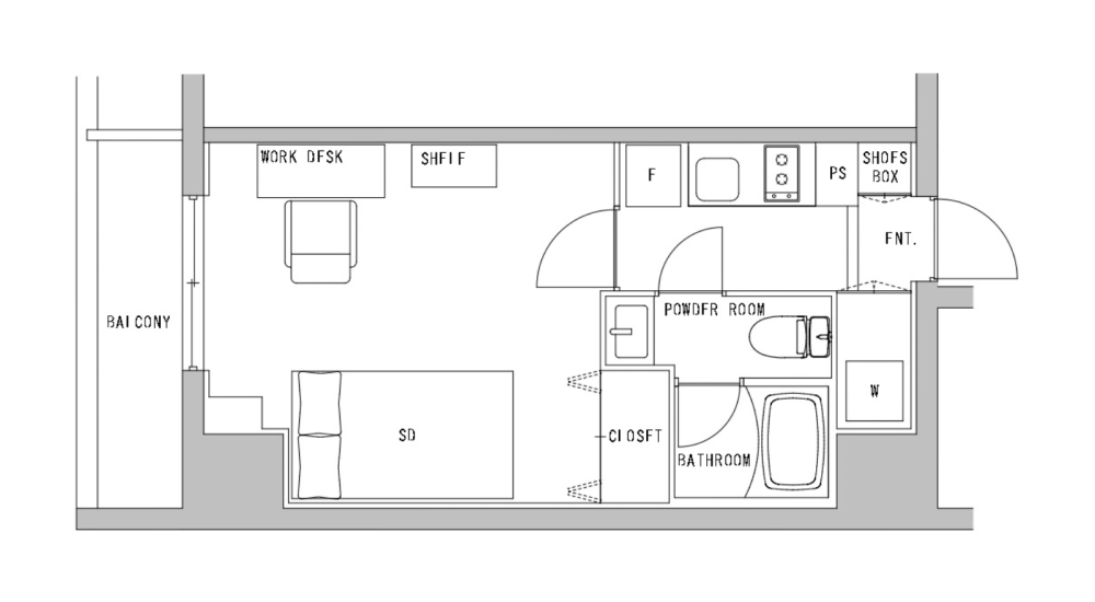 Entire room arrangement/ground plan　全体間取・平面図