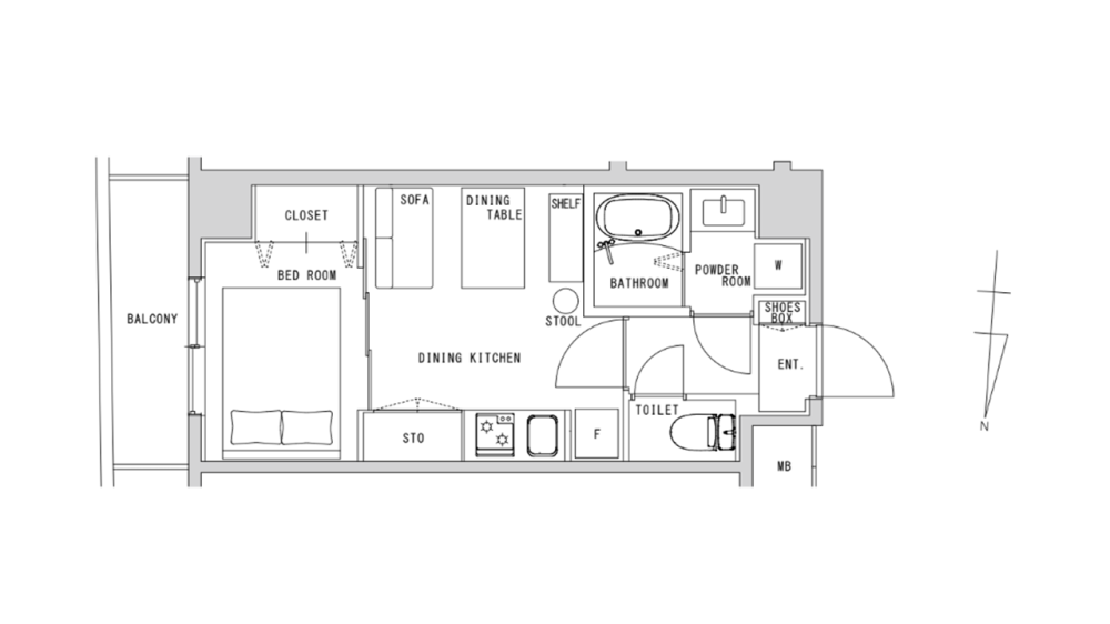 Entire room arrangement/ground plan　全体間取・平面図