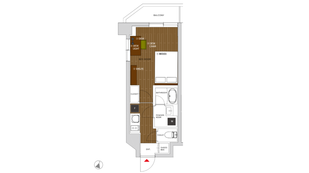 Entire room arrangement/ground plan 全体間取・平面図