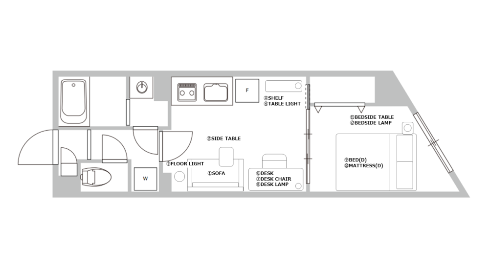 Entire room arrangement/ground plan　全体間取・平面図