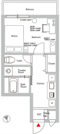 Entire room arrangement/ground plan 全体間取・平面図