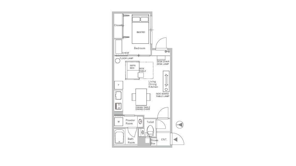 Entire room arrangement/ground plan 全体間取・平面図