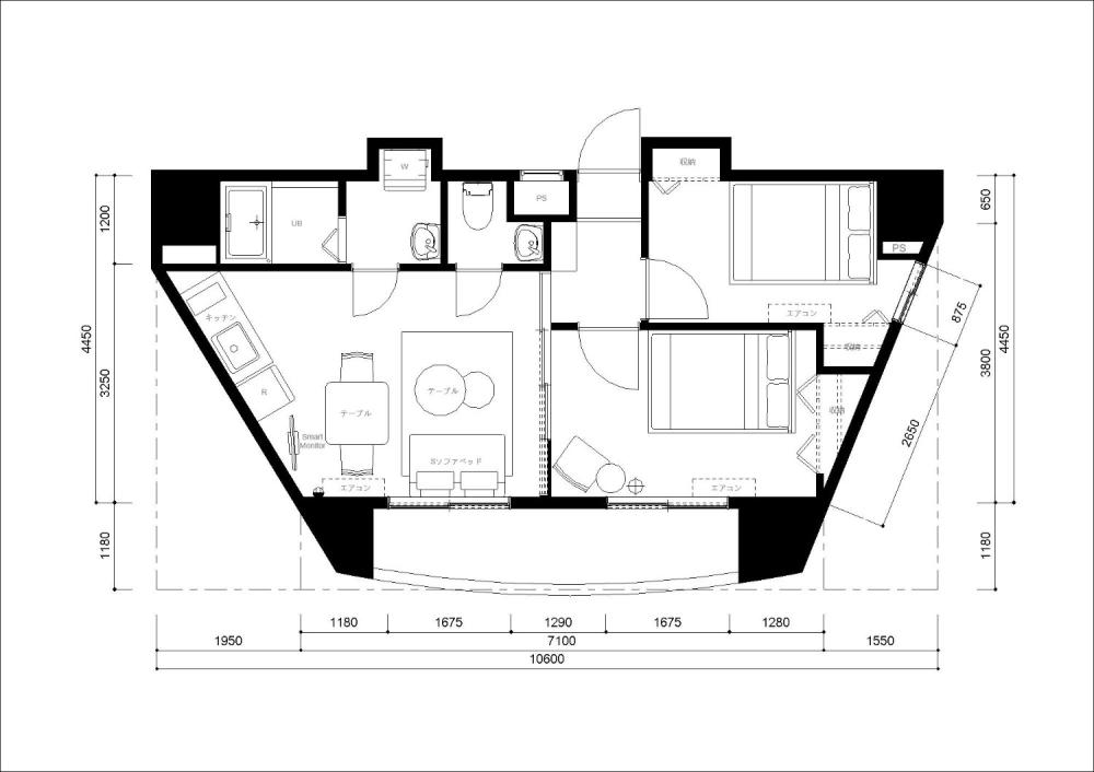 Entire room arrangement/ground plan 全体間取・平面図