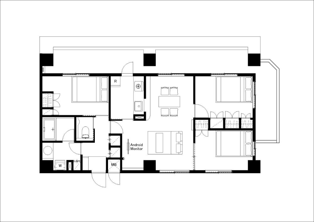Entire room arrangement/ground plan　全体間取・平面図