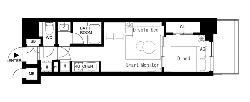 Entire room arrangement/ground plan 全体間取・平面図