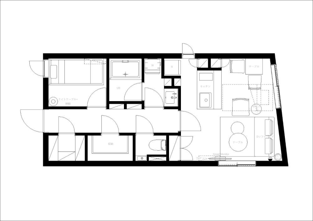 Entire room arrangement/ground plan 全体間取・平面図