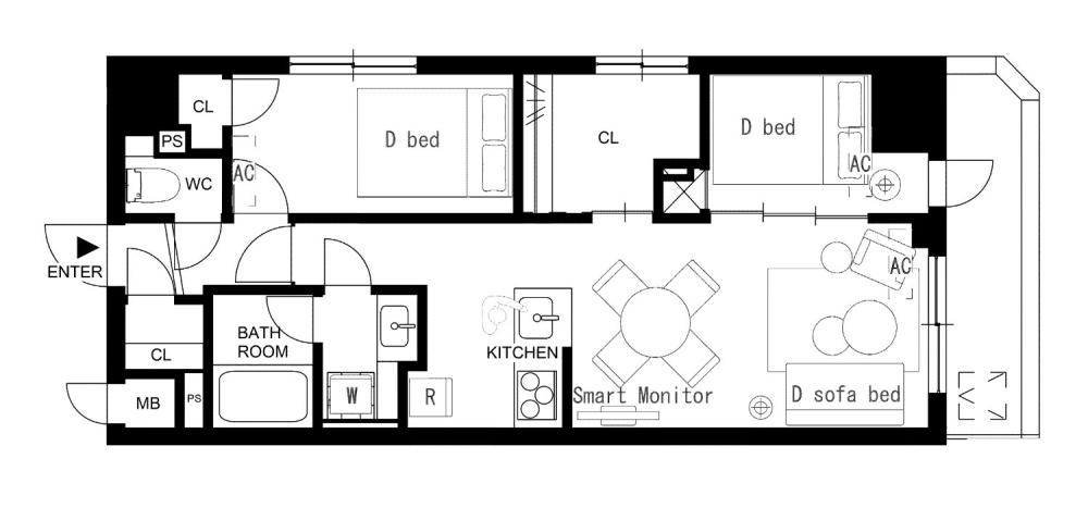Entire room arrangement/ground plan 全体間取・平面図