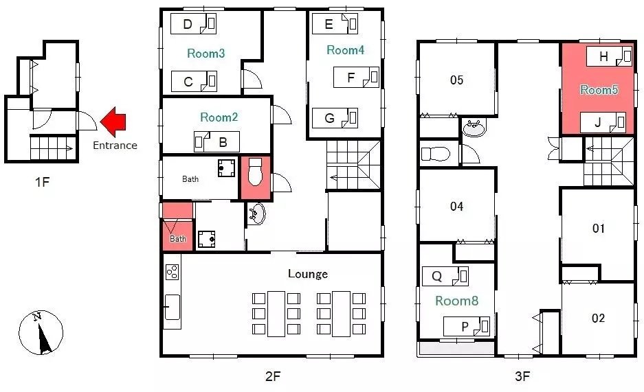 Entire room arrangement/ground plan 全体間取・平面図