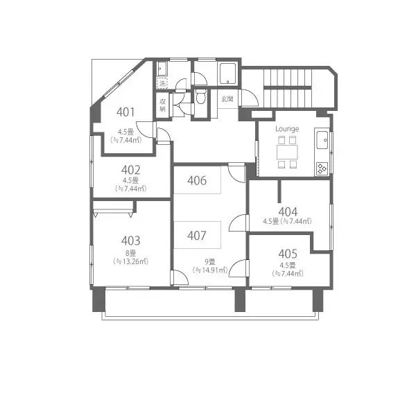 Entire room arrangement/ground plan　全体間取・平面図