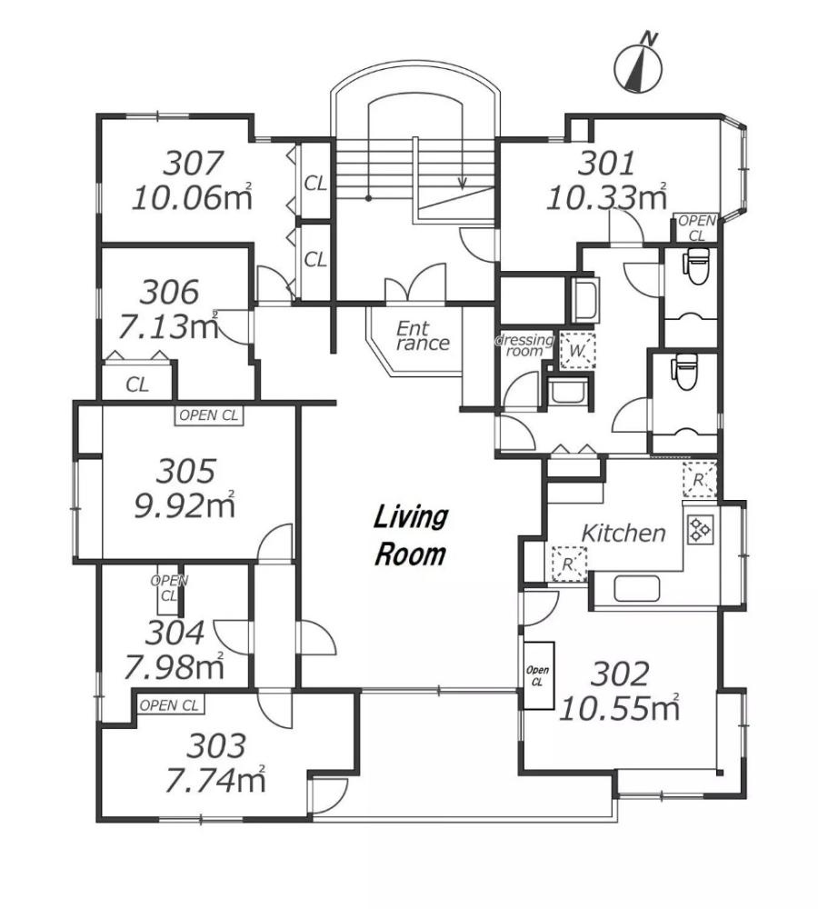 Entire room arrangement/ground plan　全体間取・平面図