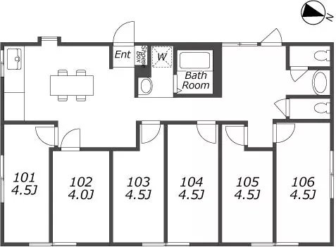 Entire room arrangement/ground plan　全体間取・平面図