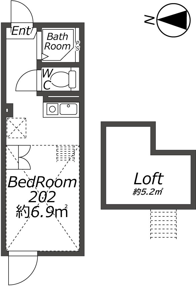 Entire room arrangement/ground plan 全体間取・平面図