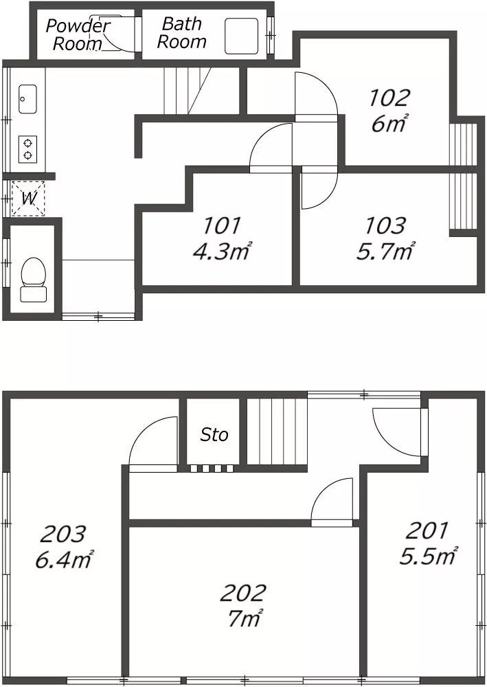 Entire room arrangement/ground plan 全体間取・平面図