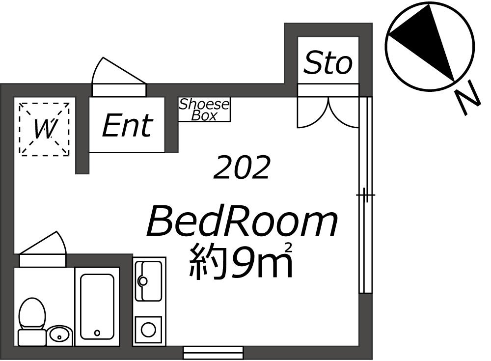 Entire room arrangement/ground plan 全体間取・平面図