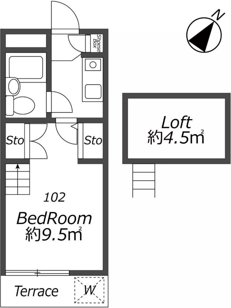 Entire room arrangement/ground plan 全体間取・平面図