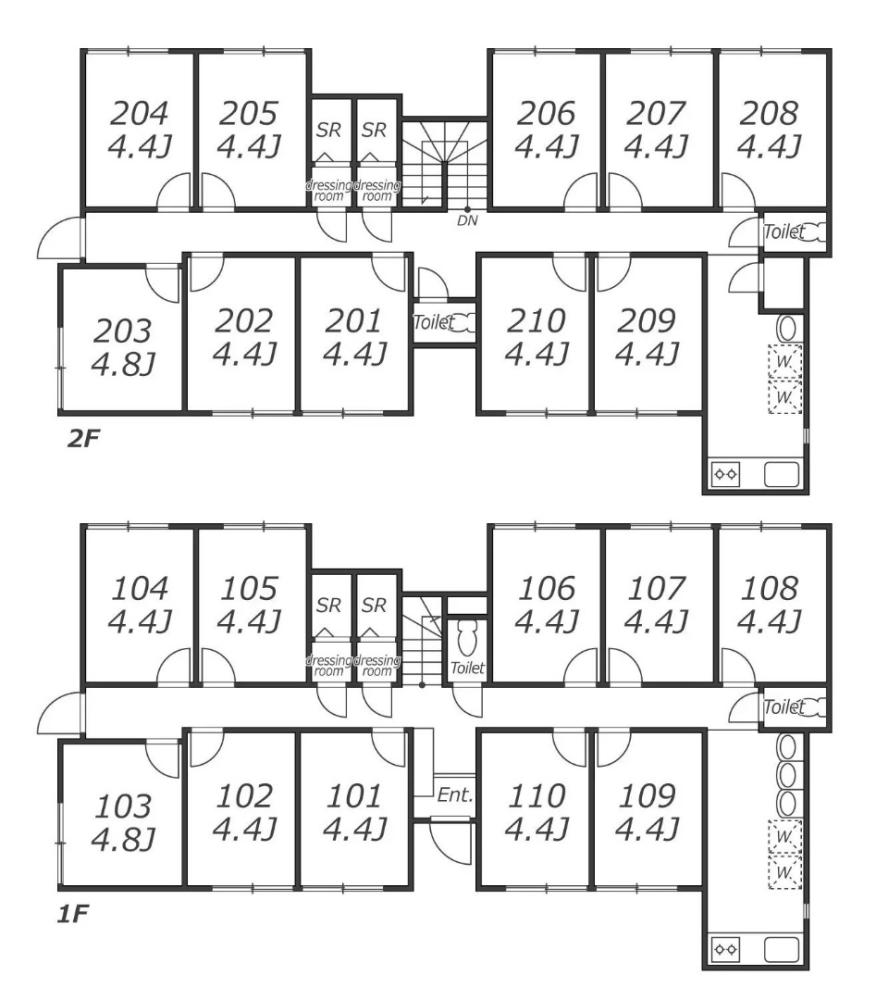 Entire room arrangement/ground plan 全体間取・平面図