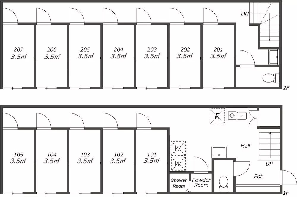 Entire room arrangement/ground plan 全体間取・平面図
