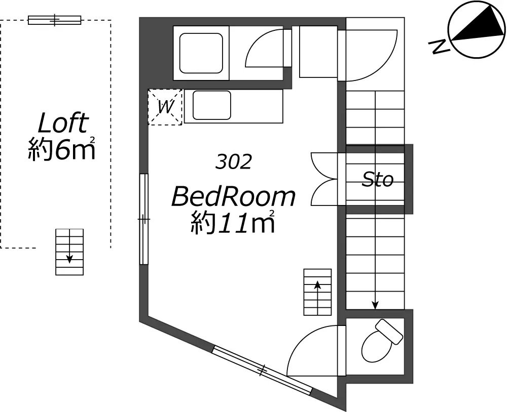 Entire room arrangement/ground plan 全体間取・平面図