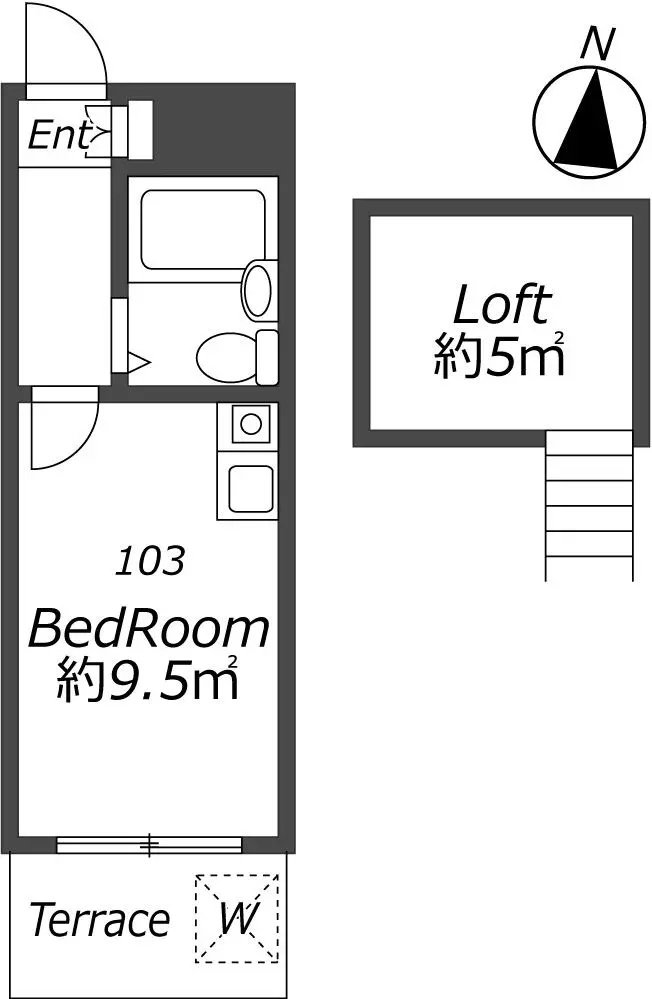 Entire room arrangement/ground plan 全体間取・平面図