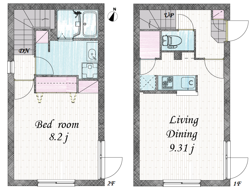 Entire room arrangement/ground plan 全体間取・平面図